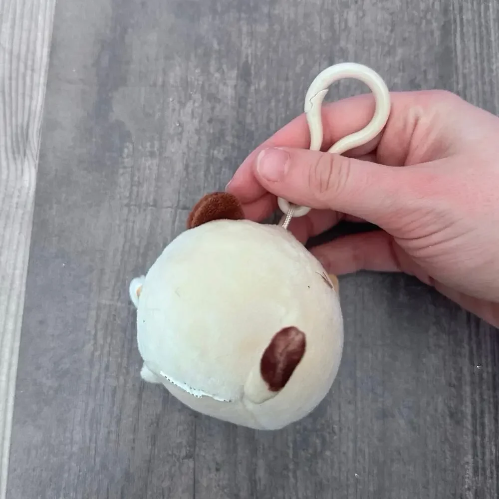 Miniso brown beige cream fat cat keychain